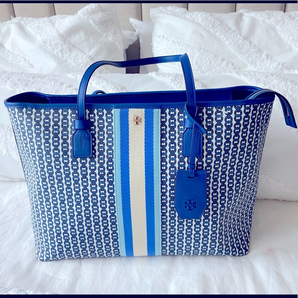 Tory Burch Gemini Link Canvas - Zip Tote